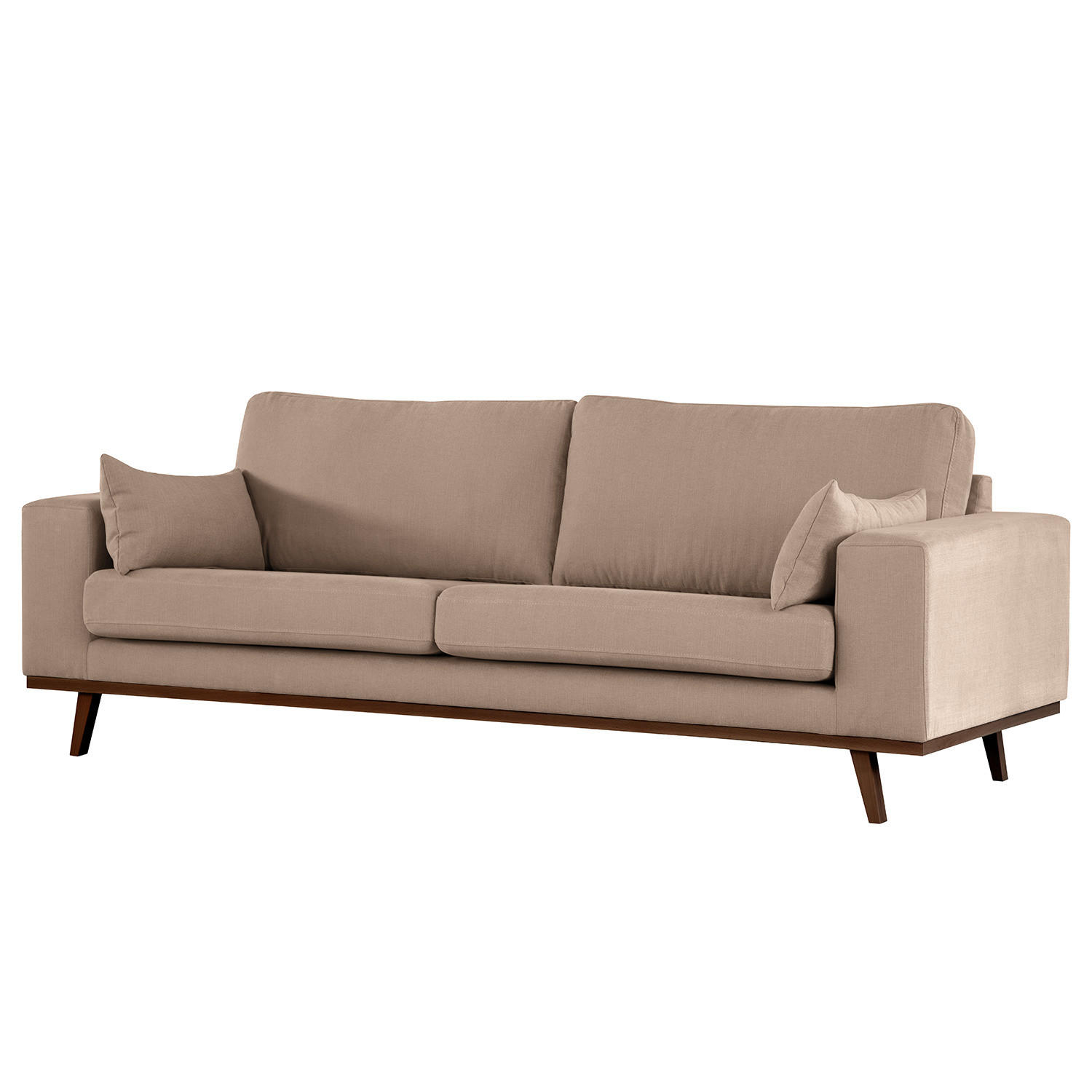 2-SITZER SOFA - Taupe/Buchefarben, Textil (197/81/88cm) - home24