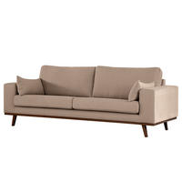 2-SITZER SOFA - Taupe/Buchefarben, Textil (197/81/88cm) - home24