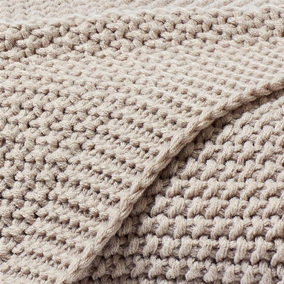 STRICKDECKE 130x170 cm, Kuscheldecke aus 100% Polyacryl, Flauschige Wohnzimmer Wohndecke für Sofa, Bett, Couch uvm. - Greige - Greige, Textil (130/170cm) - Carpe Sonno