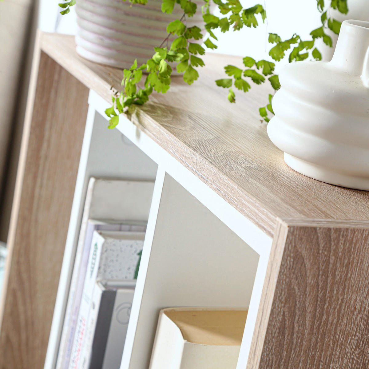 WANDREGAL mit Aufbewahrung Soest 3 - L58,3 x H 58,6 cm - Weiß, Holzwerkstoff (24.4/58.6/14.7cm) - Calicosy