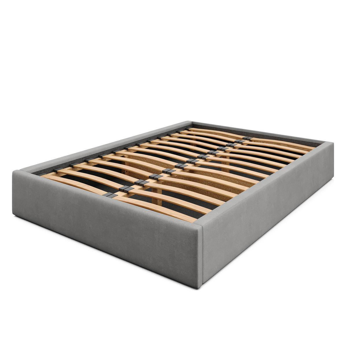 POLSTERBETT 140x200cm Bett mit Stauraum Lattenrost Grau - Grau, Holz/Holzwerkstoff (140/200cm) - Muralo