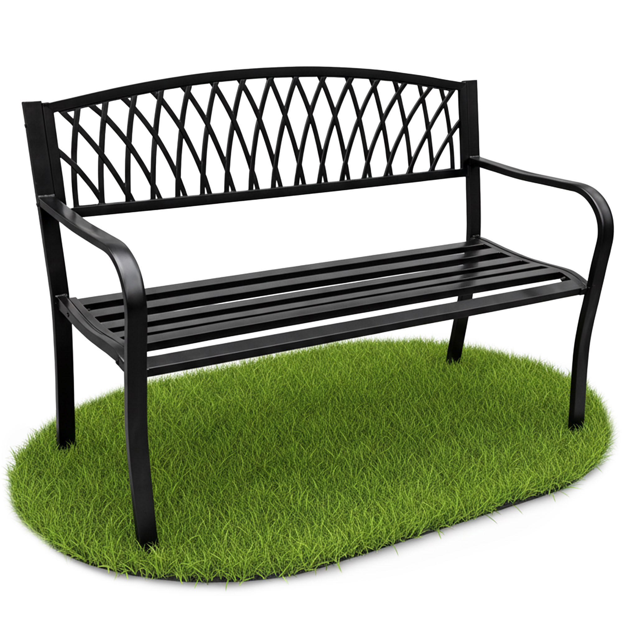 GARTENBANK ARCADIA Schwarz 127 x 86 x 62 cm - Schwarz, Metall (127/86/62cm) - Akord