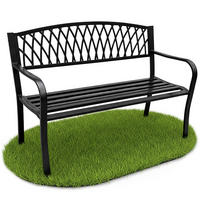 GARTENBANK ARCADIA Schwarz 127 x 86 x 62 cm - Schwarz, Metall (127/86/62cm) - Akord