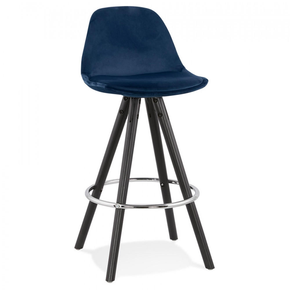 BARHOCKER Blau 41x87x41cm - Blau/Chromfarben, Holz/Textil (41/87/41cm) - AlterEgo