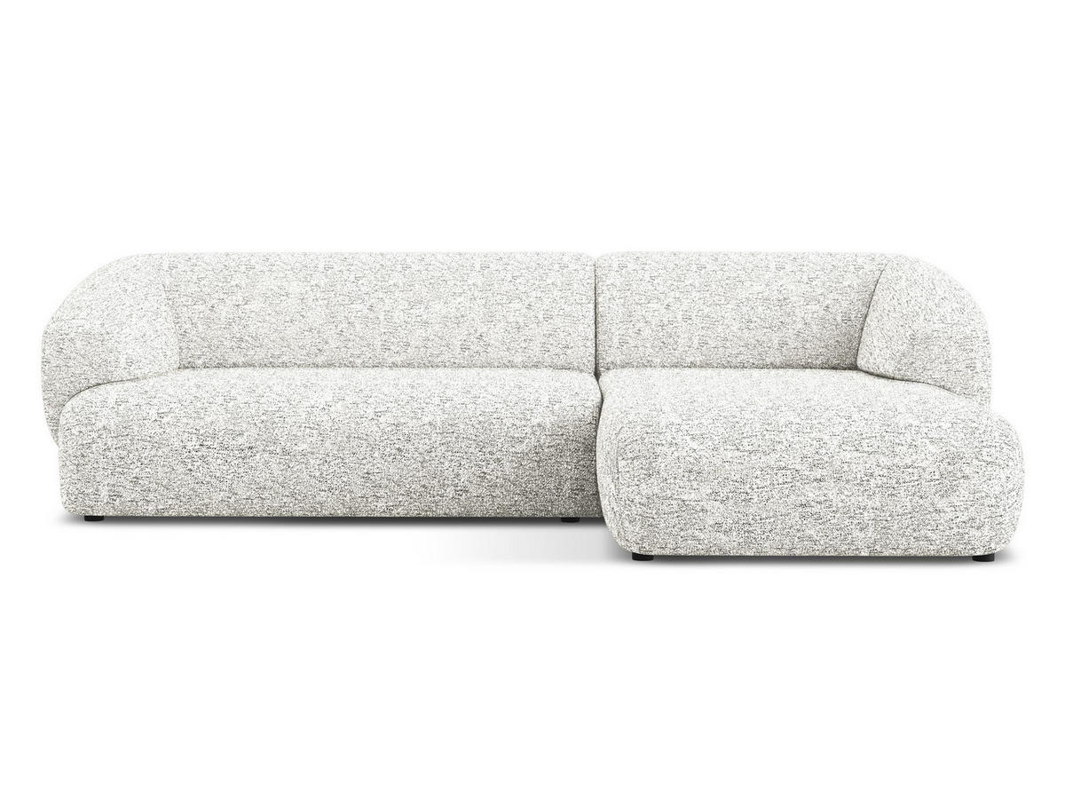 ECKSOFA rechts Strukturstoff Stoff Weiß - Beige/Schwarz, Kunststoff/Textil (280/156cm) - Makamii