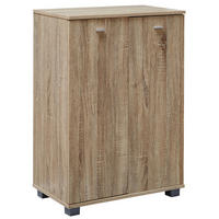 SCHUHSCHRANK Holz mit 2 Türen und 3 Einlegeböden, Beige 60x35x90 cm - Beige/Grau, Holz/Kunststoff (60/90/35cm) - KADIMA DESIGN