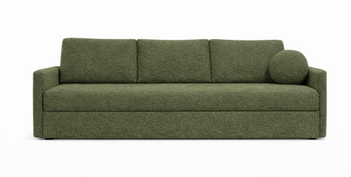 SOFA Grün SISI Mit Schlaffunktion Boucle - Grün, Textil (207/90/87cm) - Sepro Meble