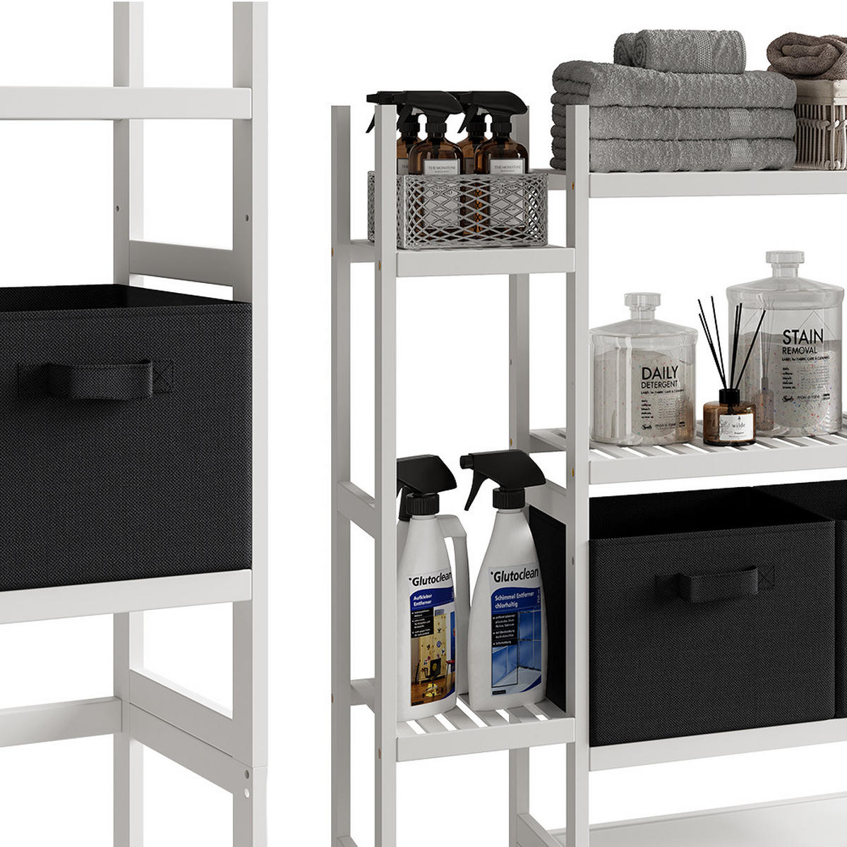 WASCHMASCHINENSCHRANK Bilbao Weiß 78.5 x 163 cm mit 2 Vliesschubladen - Weiß, Holzwerkstoff (78.5/163/23.5cm) - Vicco