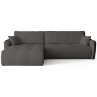 ECKSOFA CLAUDIO mit Schlaffunktion Dunkelgrau - Dunkelgrau, Textil (263/150cm) - Bromarkt