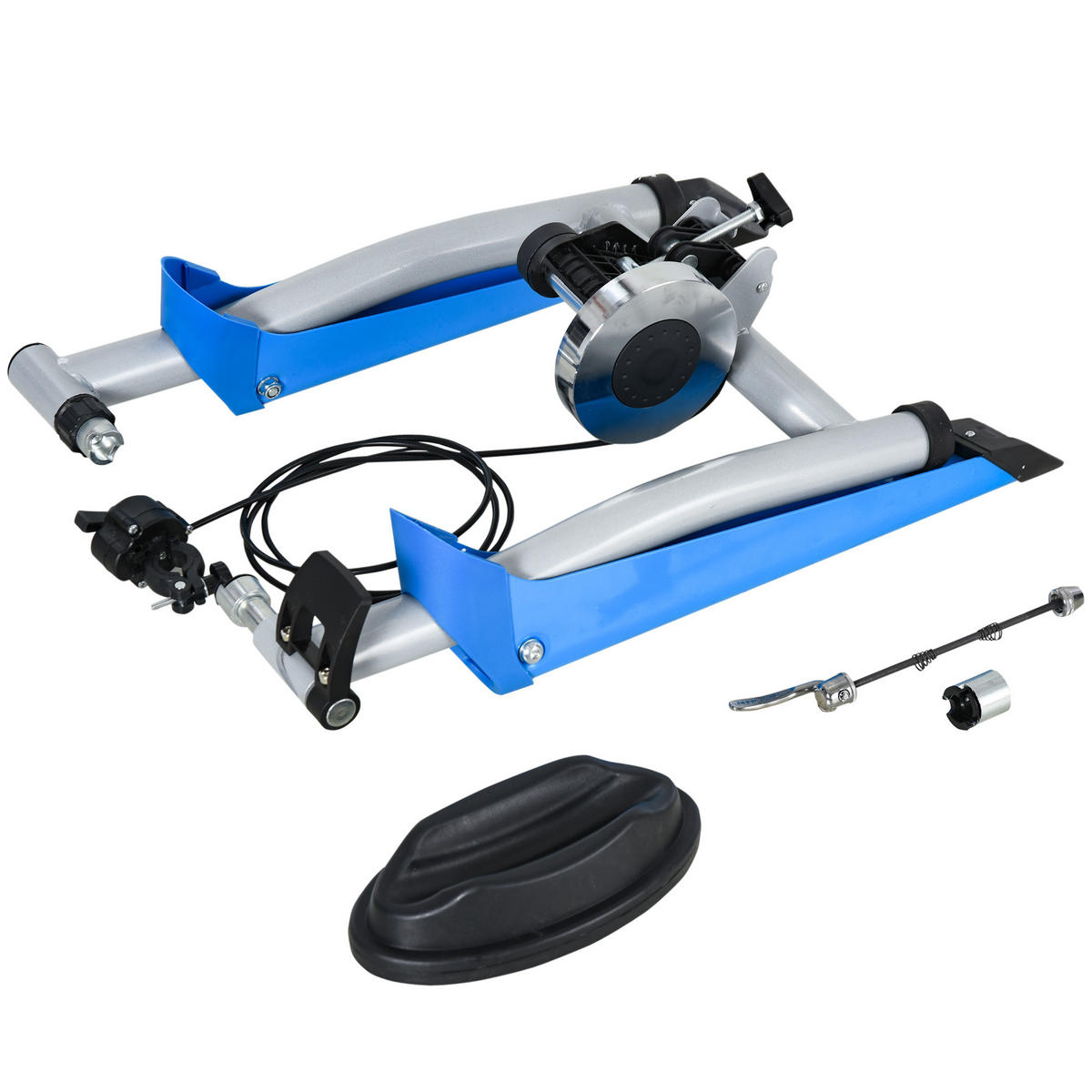 ROLLENTRAINER Fahrradtrainer mit Magnetbremse für 650C, 700C/26"-29" - Blau, Metall (56/47.5/77cm)