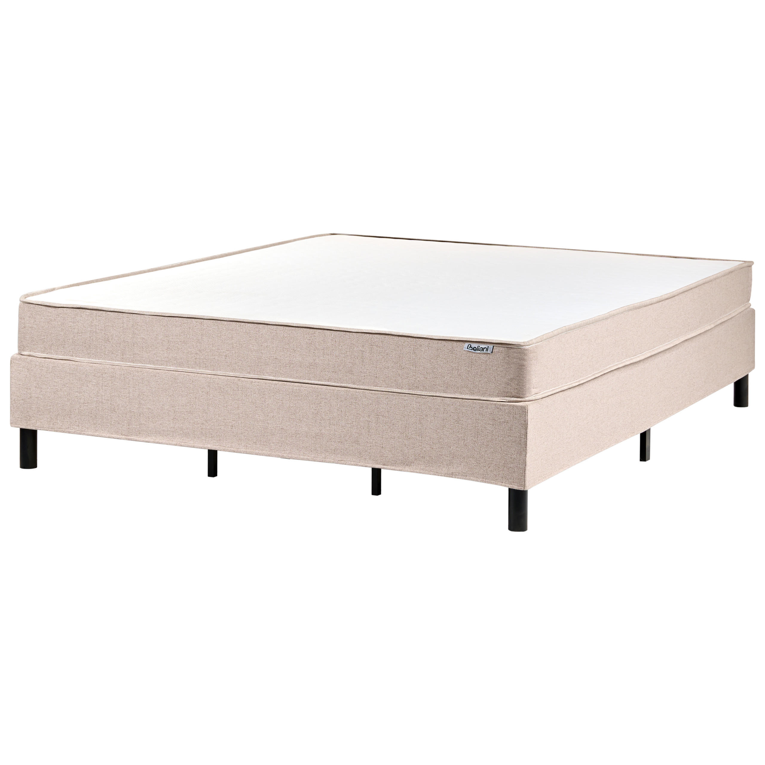 BOXSPRINGBETT ohne Kopfteil 180/200 cm Stoff Beige Countess - Beige, Textil (180/200cm) - Beliani
