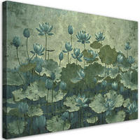 WANDBILD blühende grüne seerosen - Grün, Textil (60/40cm) - Feeby