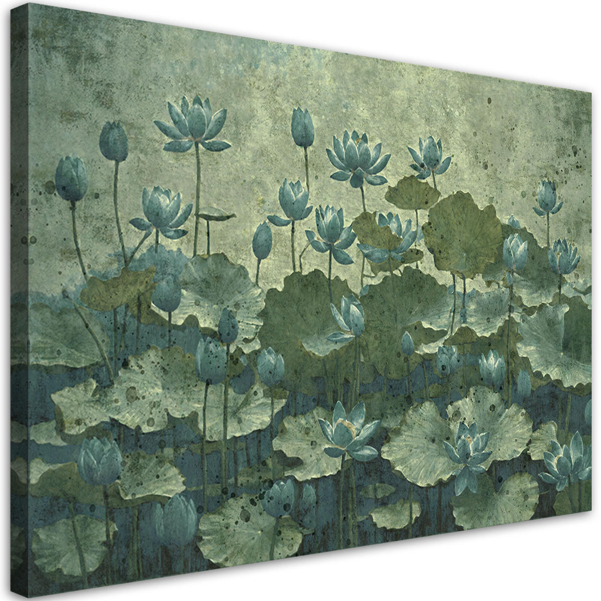 WANDBILD blühende grüne seerosen - Grün, Textil (60/40cm) - Feeby