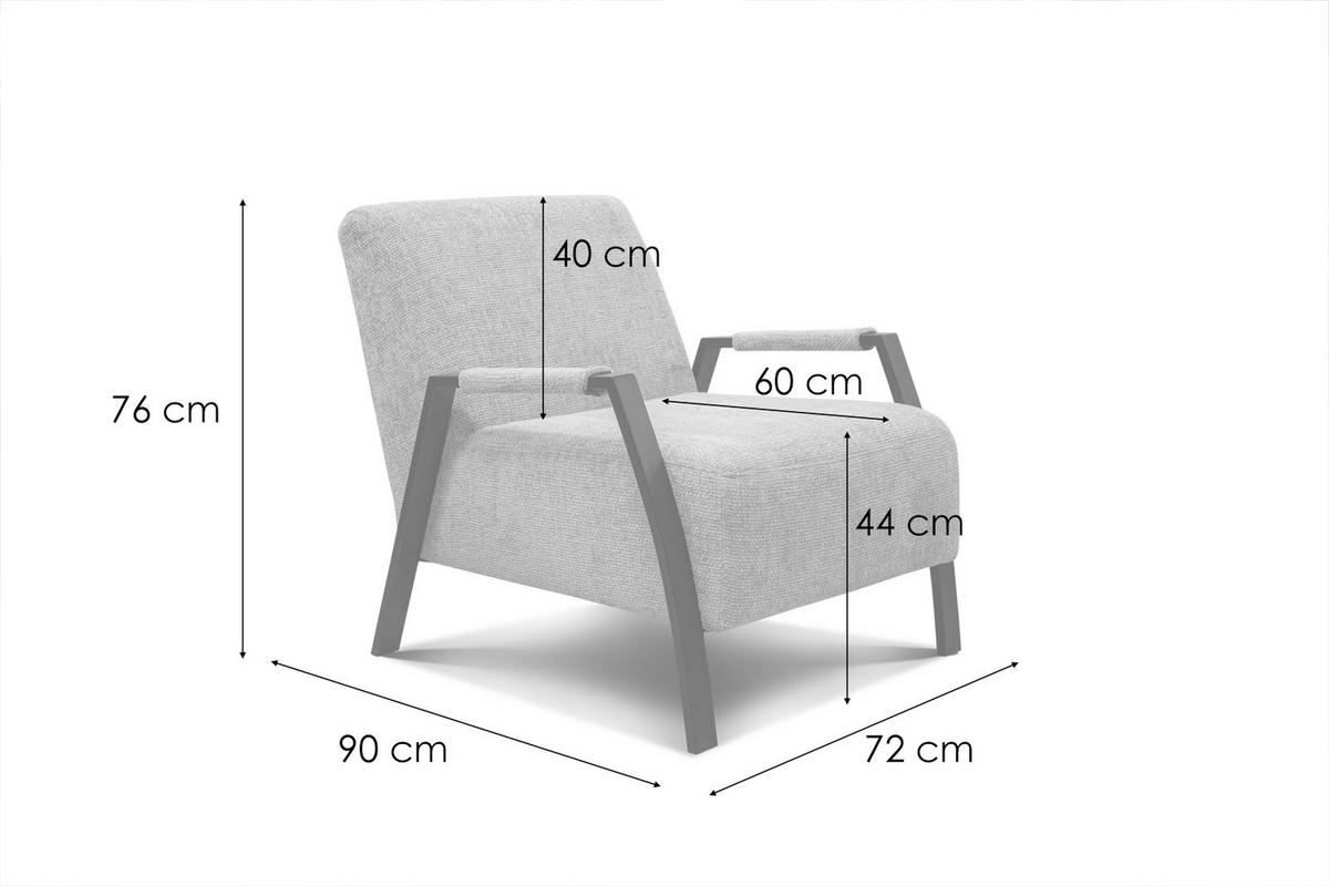 SESSEL KOBE, dunkelgrau - Dunkelgrau/Schwarz, Holz/Textil (72/76/90cm) - Courtois Laville