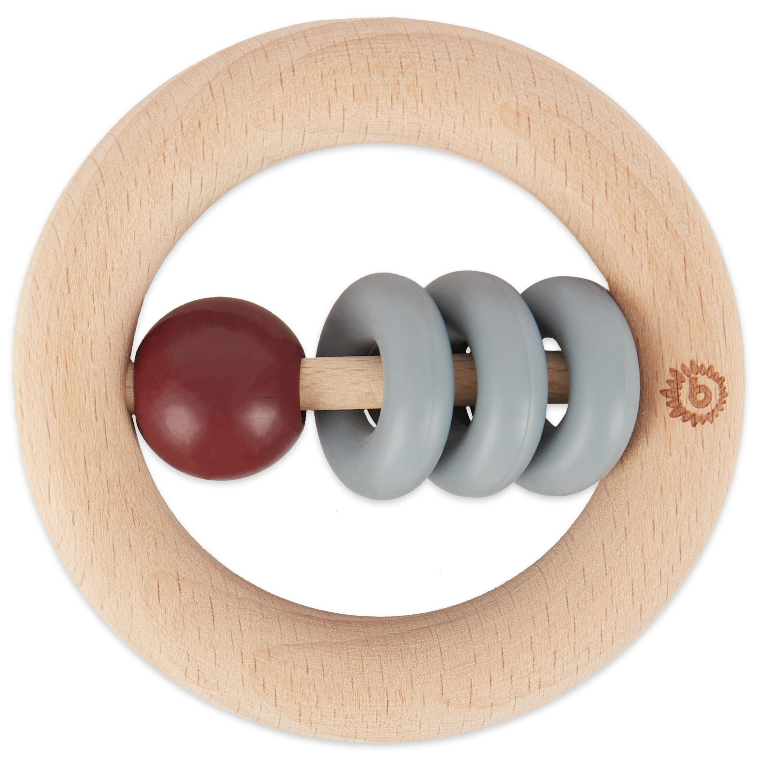 HOLZ Beißring mit Silikonball Rund - ab - Multicolor, Holz (8/8cm) - Bieco Spielwaren