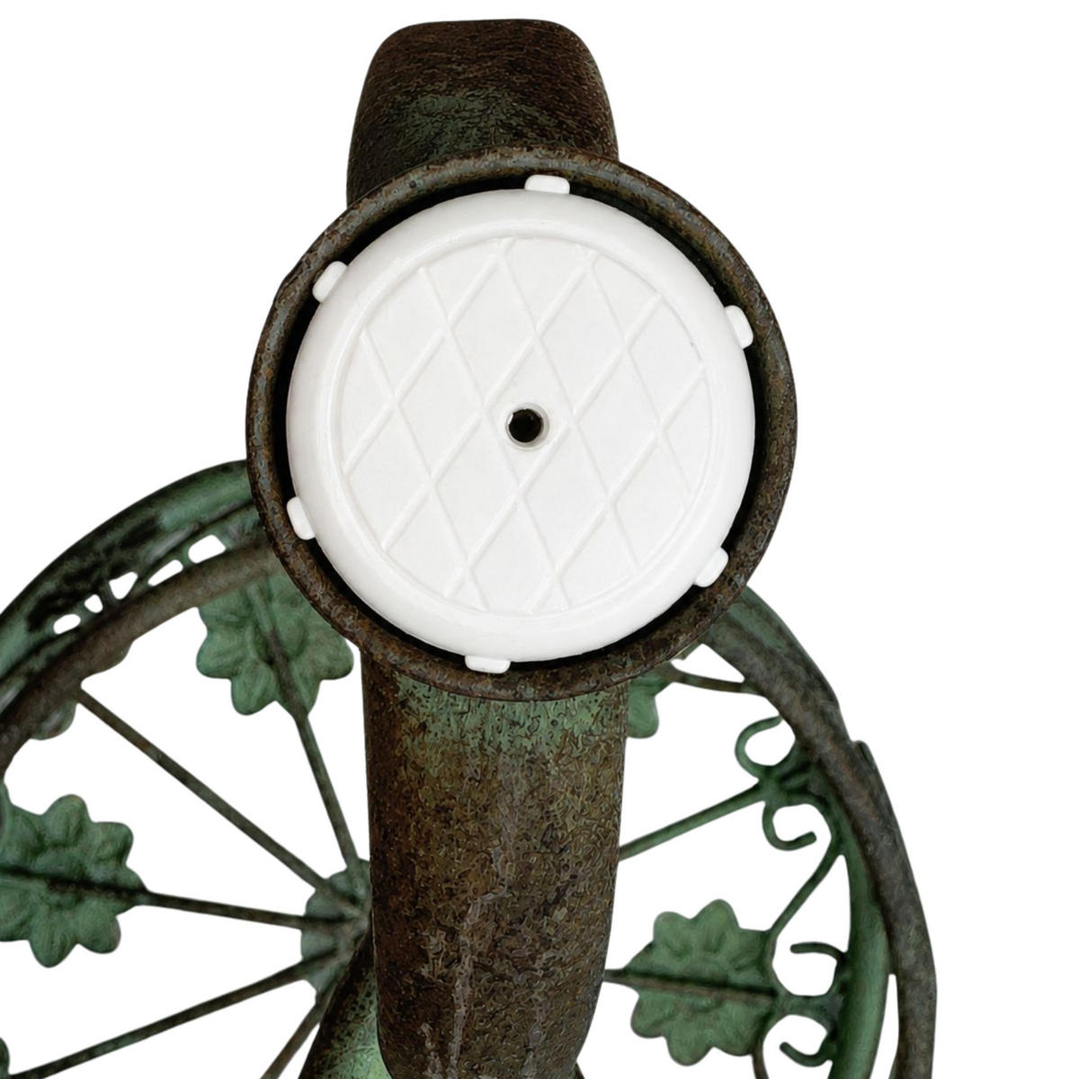 BLUMENHOCKER rund Metall Grün antik 36/36/75 cm - Grün, Metall (36/75/36cm) - DanDiBo