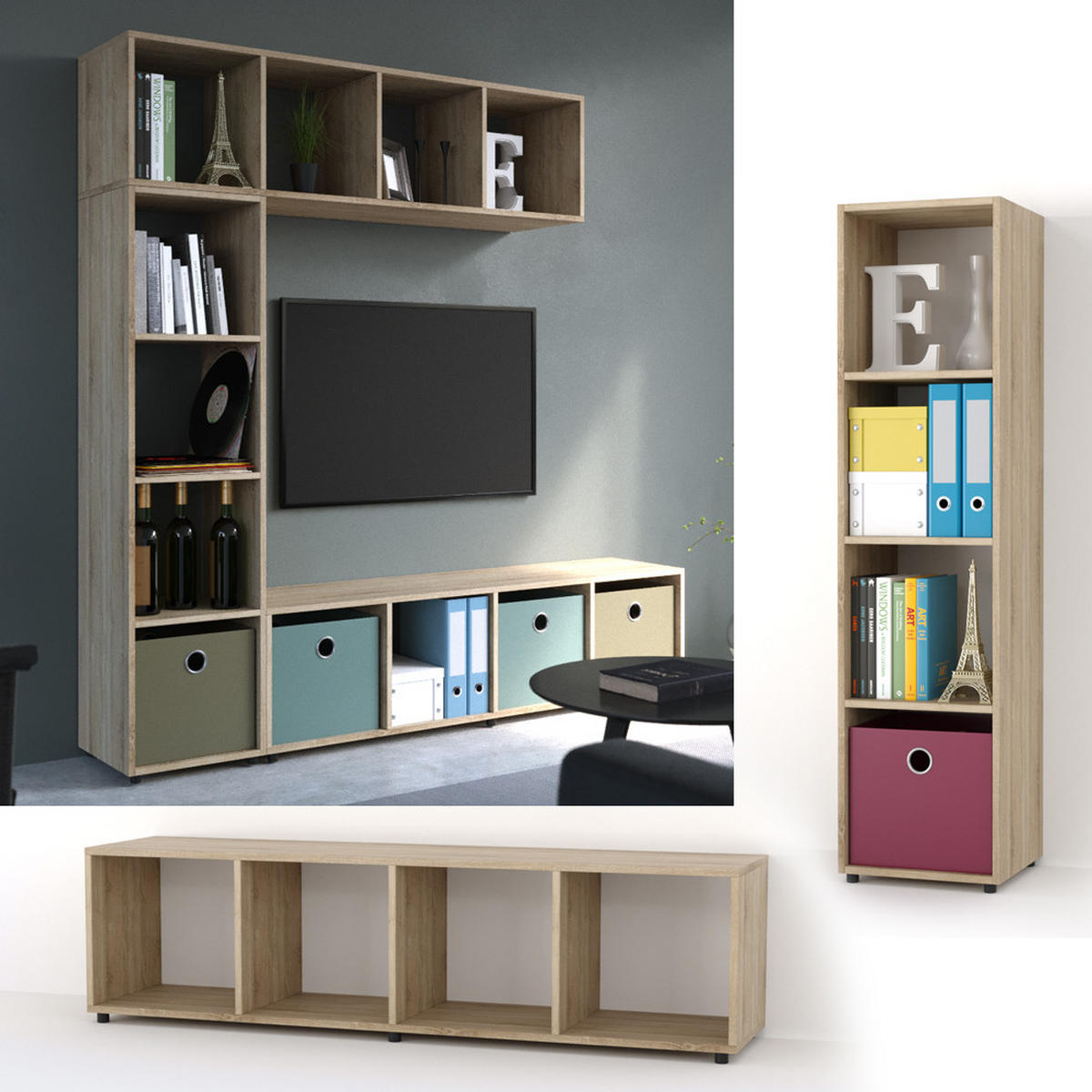 RAUMTEILER Ludus Sonoma 142.5 x 36.2 cm - Sonoma Eiche, Holzwerkstoff (142.5/36.2/33cm) - Vicco