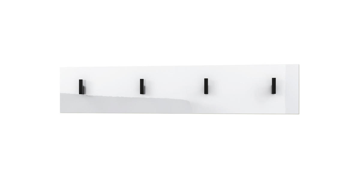 GARDEROBENPANEEL Linea Weiß Hochglanz - Weiß Hochglanz, Holzwerkstoff (72.5/14.5/3.5cm) - Vladon