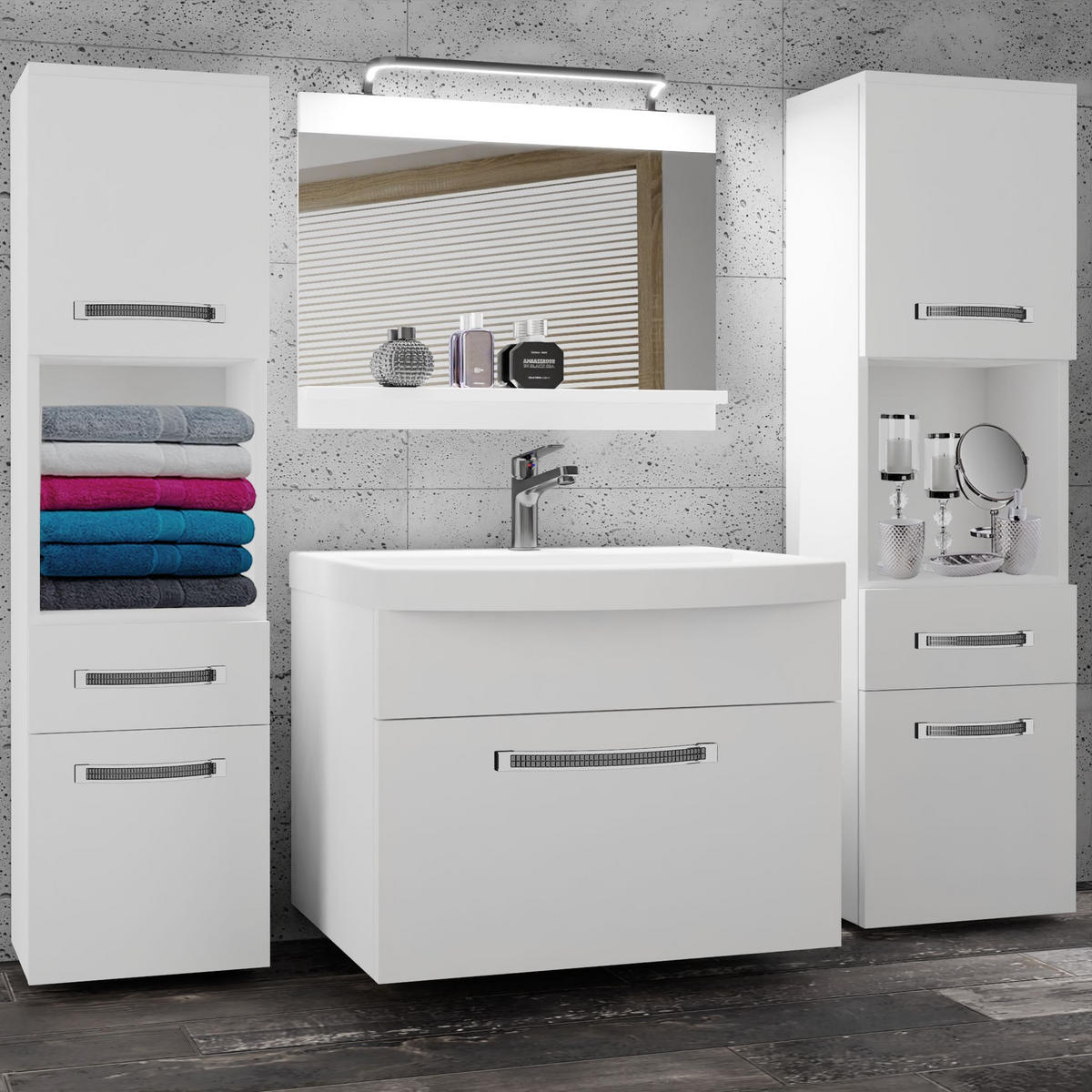 BADMÖBEL Badezimmer Weiß Matt - Weiß, Holz (140/113/40cm) - B BELINI GROUP
