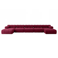 WOHNLANDSCHAFT modulares Sofa Tesso-U3 - 475x160x70 cm Bordeauxrot Velours - Bordeaux, Holzwerkstoff/Textil (475/70/160cm) - ALTDECOR