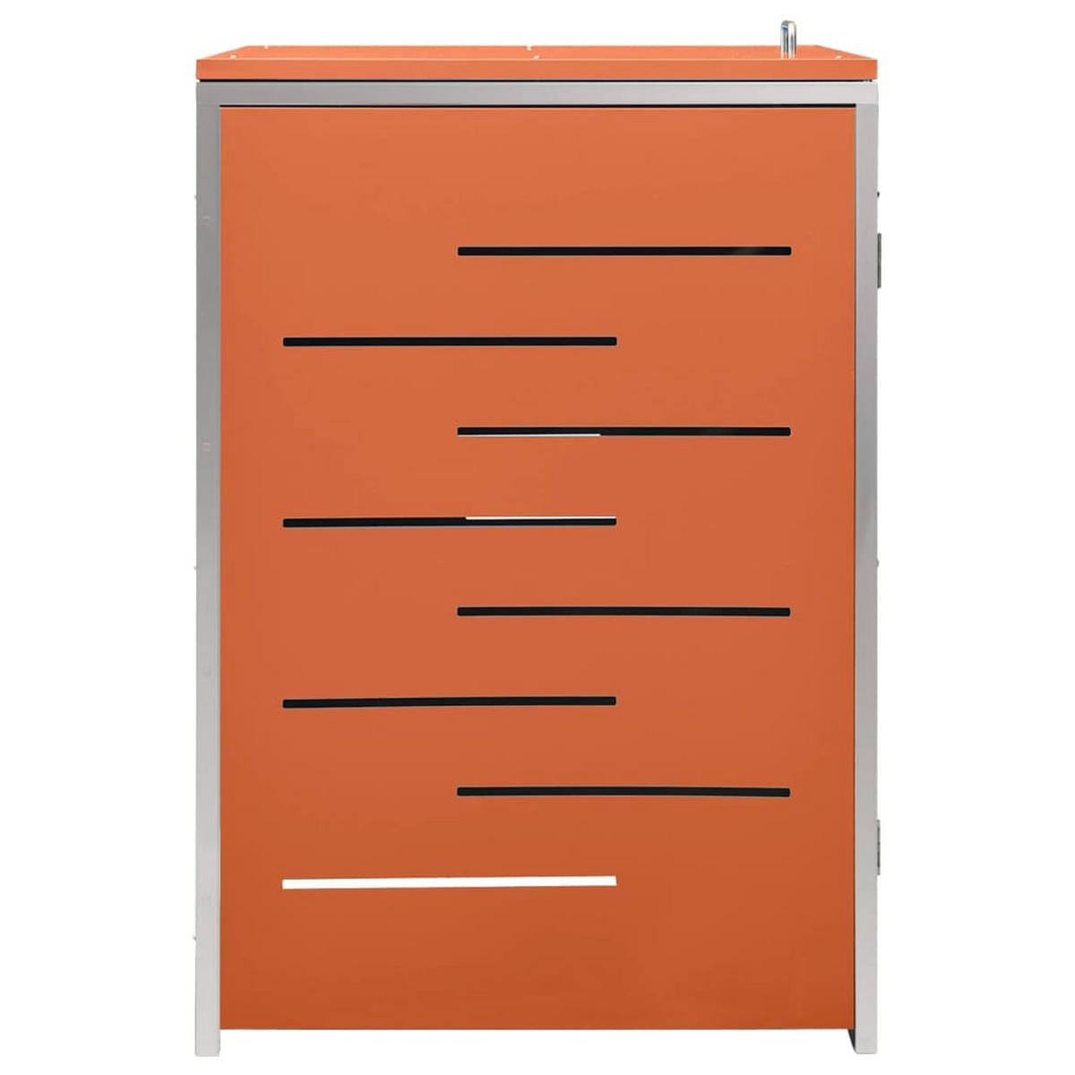 1ER Mülltonnenbox JAGU Edelstahl | Orange | 115x69x77,5cm | Für 1 Tonne 240L - Orange, Metall (69/115/77.5cm) - DELUKE