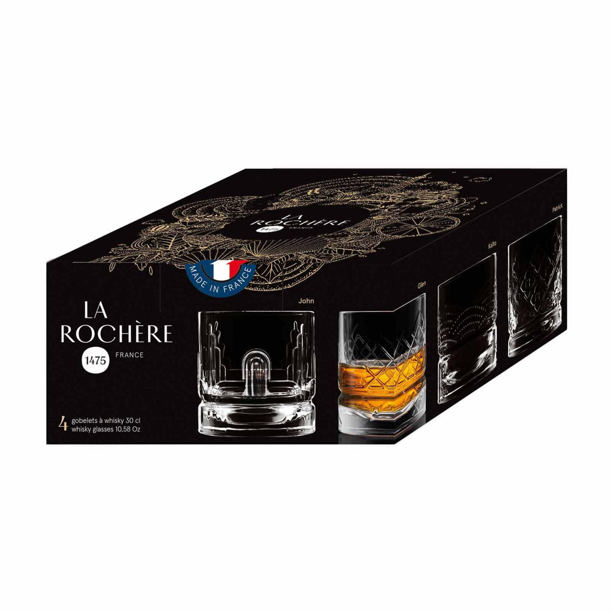 WHISKYBECHER Dandy transparent 300 ml 4er Set - Transparent, Glas (0.3L) - La Rochère