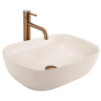 AUFSATZWASCHBECKEN BELINDA SANDY 46,5/33/13,5 cm - Hellgrau, Keramik (46.5/13.5/33cm) - REA