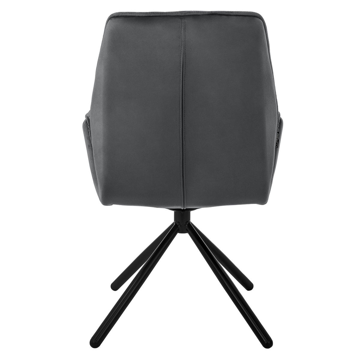 DREHSTUHL Samt Anthrazit - Anthrazit, Metall (63/90/57cm) - ML-DESIGN
