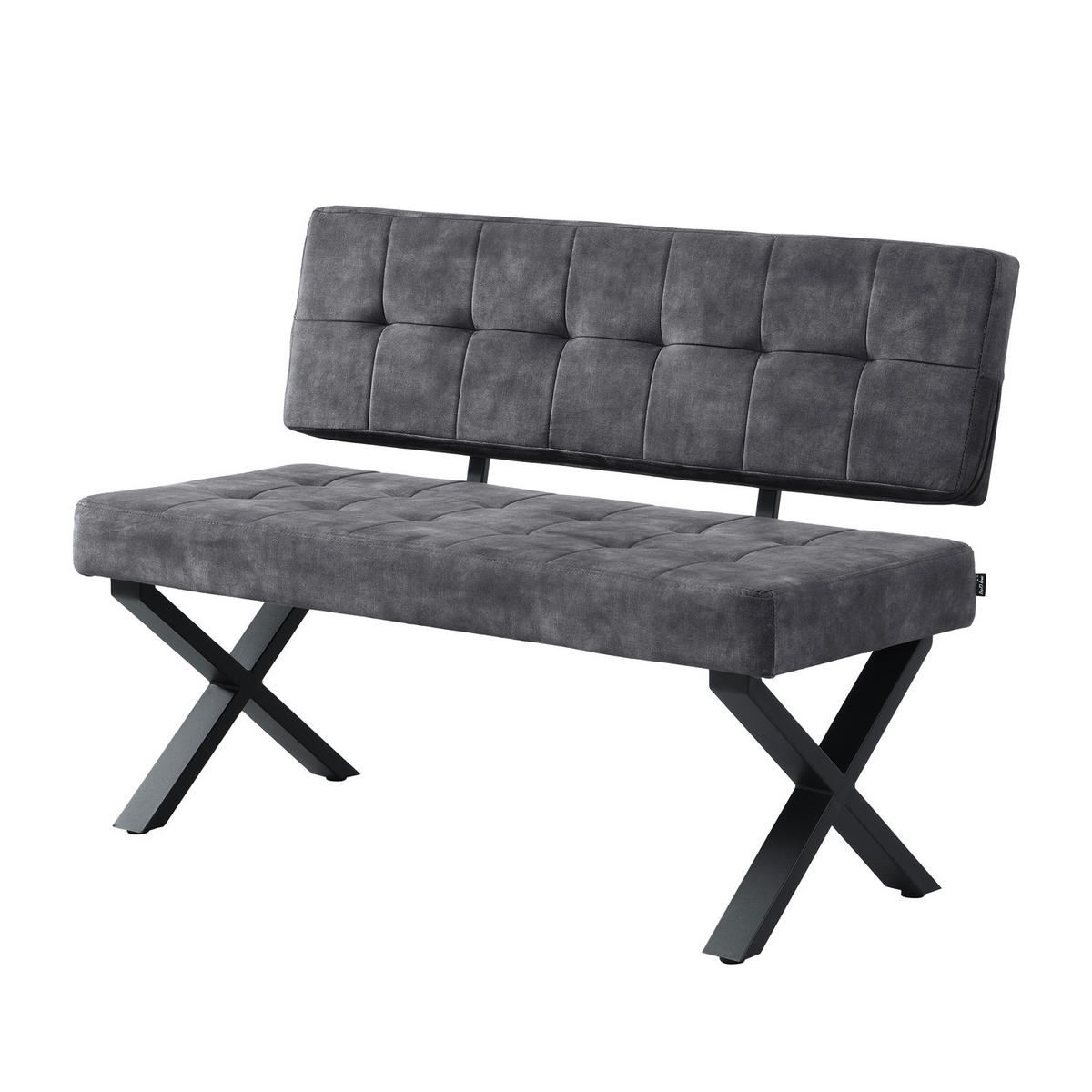 SITZBANK KAREN - Anthrazit, Metall (120/48/56cm) - B&D Home