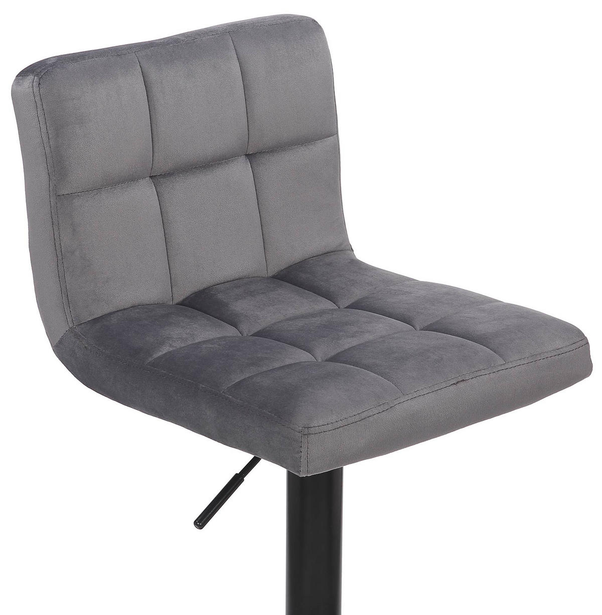 BARHOCKER 4er Set Fenai Samt grau - Schwarz/Grau, Textil/Metall (40/106/40cm) - TPFLiving