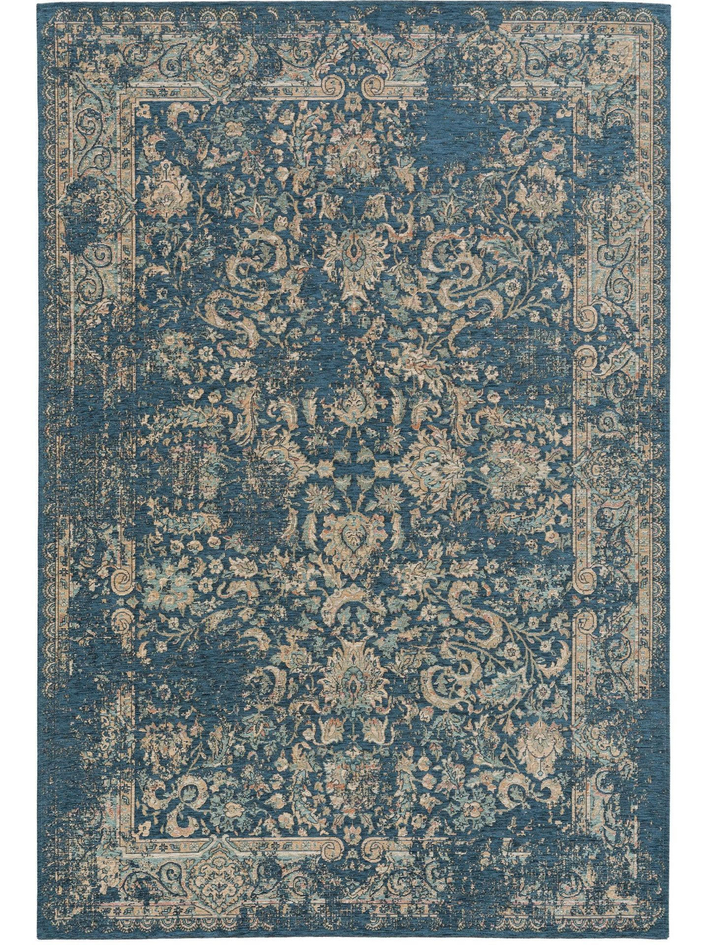 TEPPICH Flachgewebeteppich Frencie Blau - Blau, Textil (200/1cm) - KUNSTLOFT