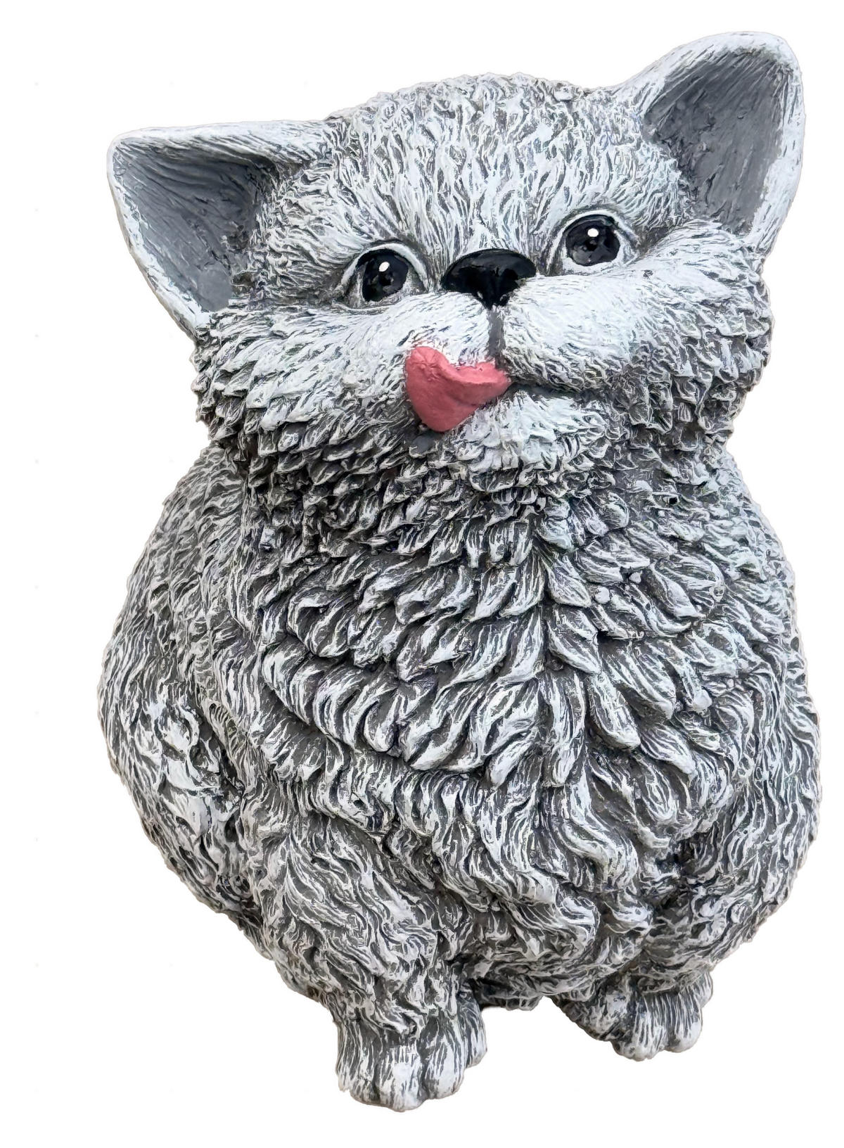 STEINFIGUR Katze Wilma frostfest, massiv - Grau, Stein (21/16/15cm) - stoneandstyle
