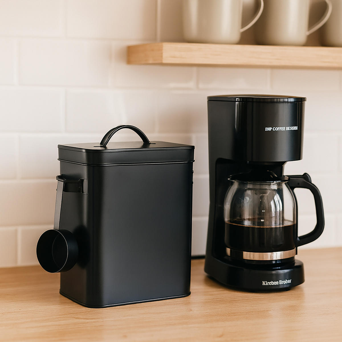 KOVOVÁ dóza - černá, kov/plast (24.5/27.5/16cm) - Relaxdays