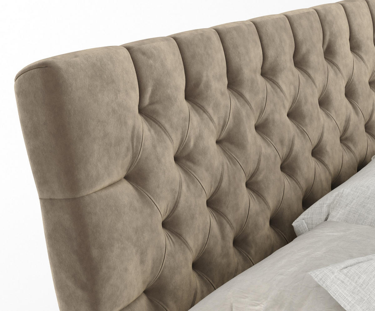 BOXSPRINGBETT Seraphine Braun 140/200 cm - Schwarz/Braun, Holz/Holzwerkstoff (140/200cm) - Maison de Reve