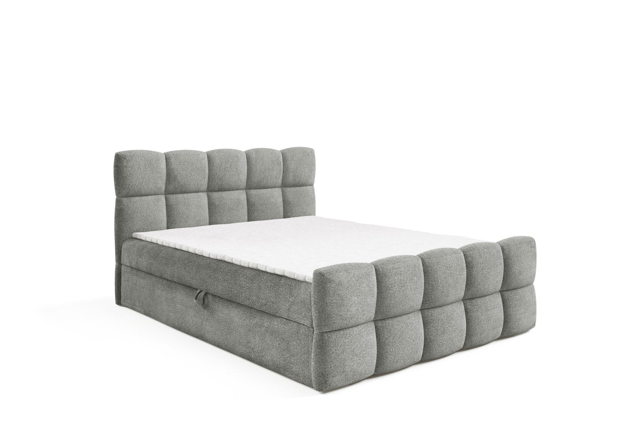 BOXBETT Satine Premium - Grau, Holzwerkstoff/Textil (160/220cm) - Fun Möbel