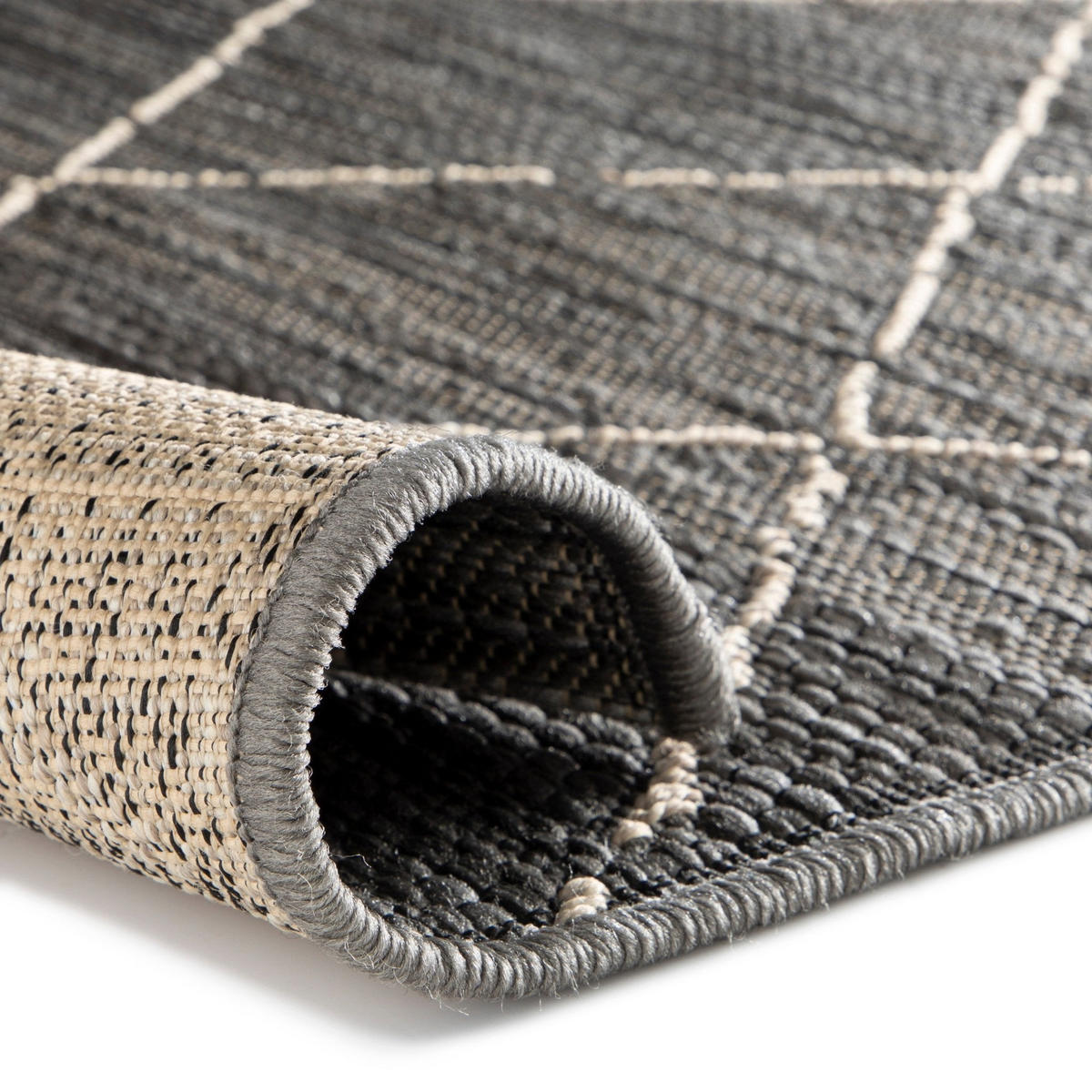 TEPPICH für innen und außen pflegeleicht, schwarz Schwarz - Schwarz, Textil (160/230cm) - AFK Living