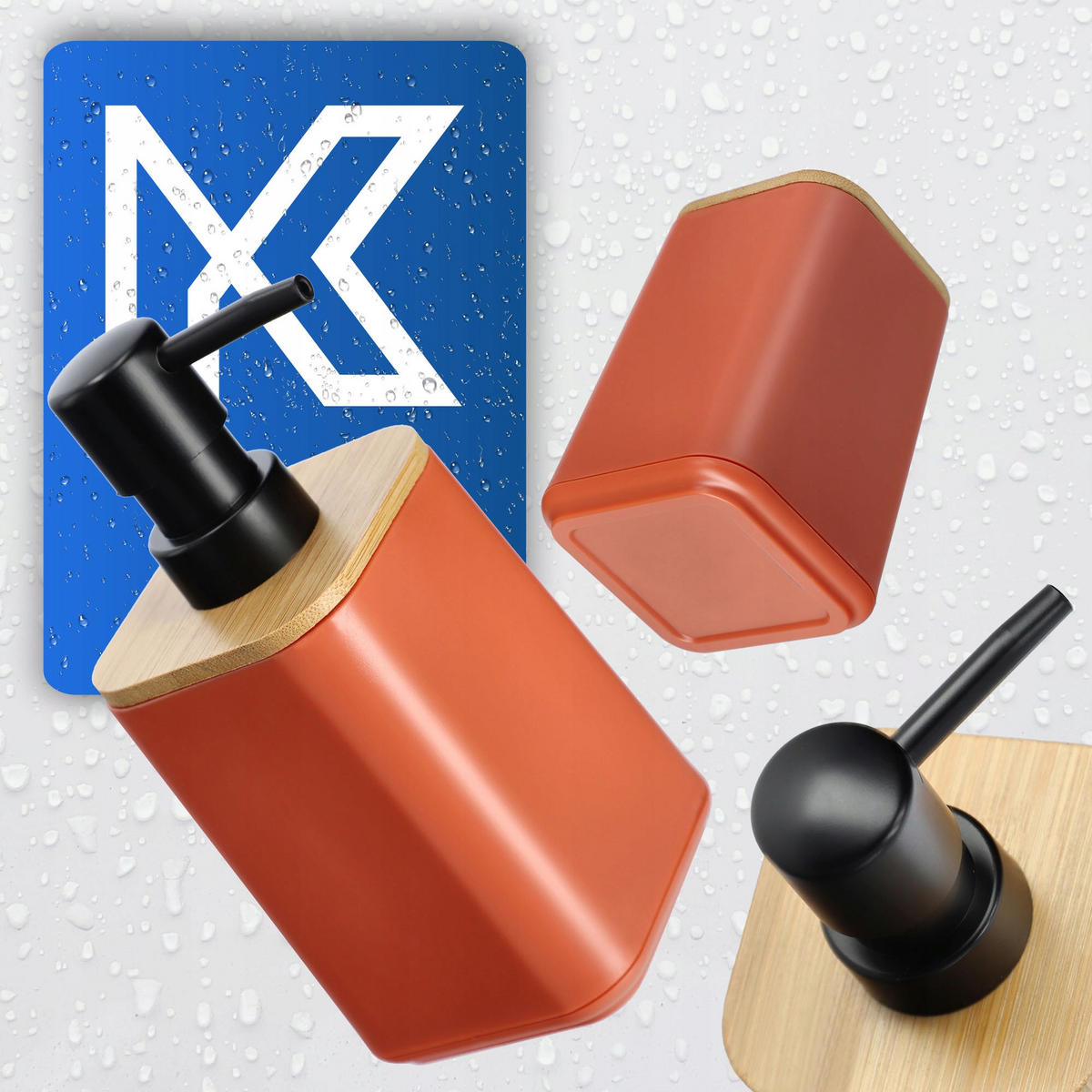 BADEZIMMERSET SEIFENSPENDER + Badezimmerbecher-Set, rosa - Rosa, Kunststoff (7/11cm) - KADAX