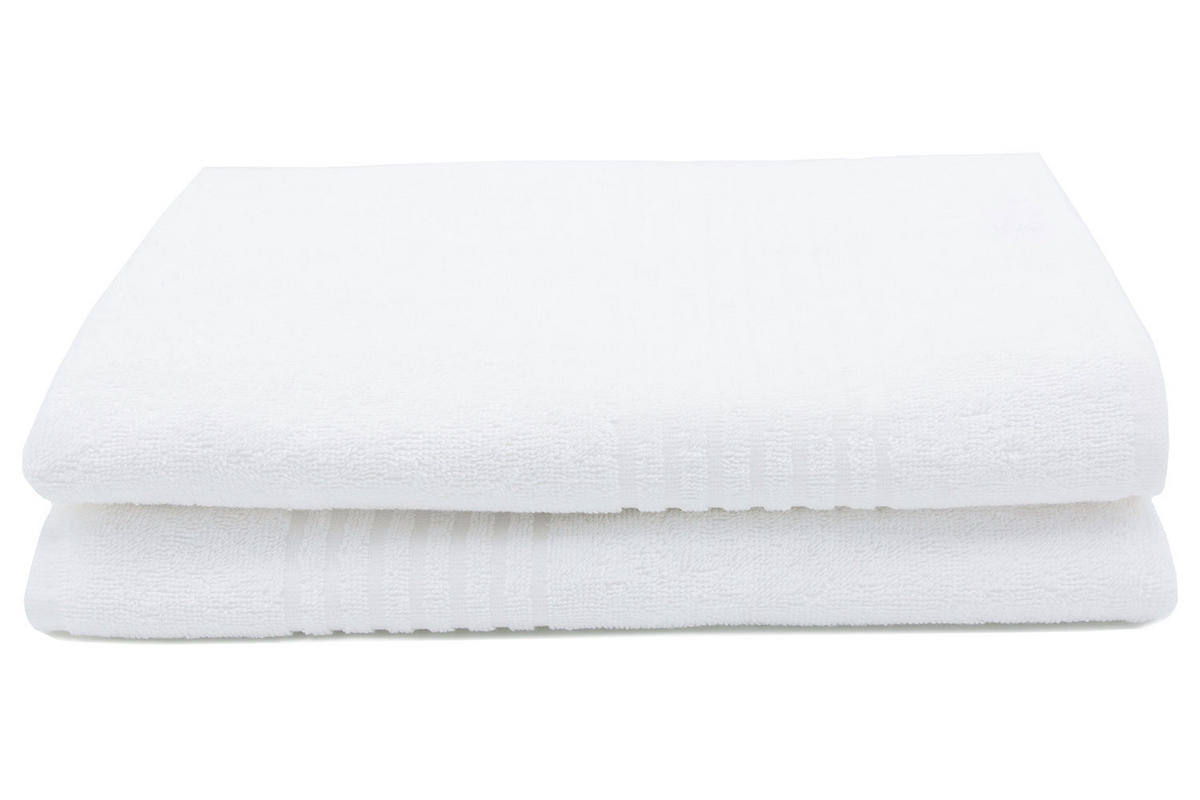 SAUNATUCH, 2er-Set, 70x180 cm, 100% Baumwolle, Weiß - Weiß, Textil (70/180cm) - Zollner