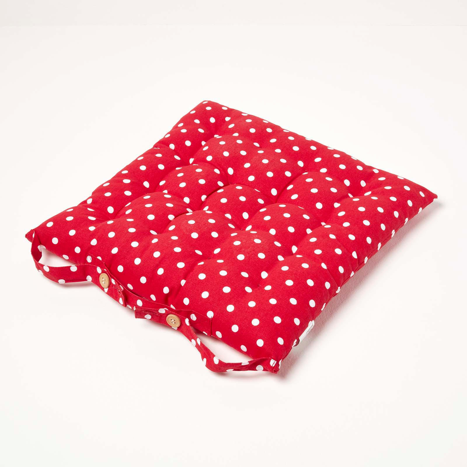STUHLKISSEN 4er-Set, Polka Dots 40/40/5 cm - Rot, Textil (40/40/5cm) - Homescapes