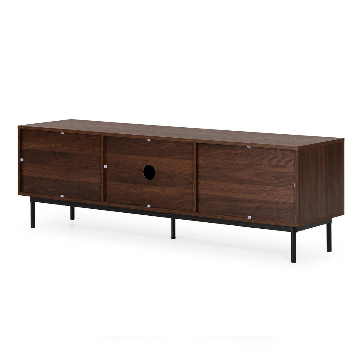 COMODĂ TV Florida cu 3 uși, aspect de nuc comun - culoare nucă, compozit lemnos (160/50/40cm) - VS Venta-stock