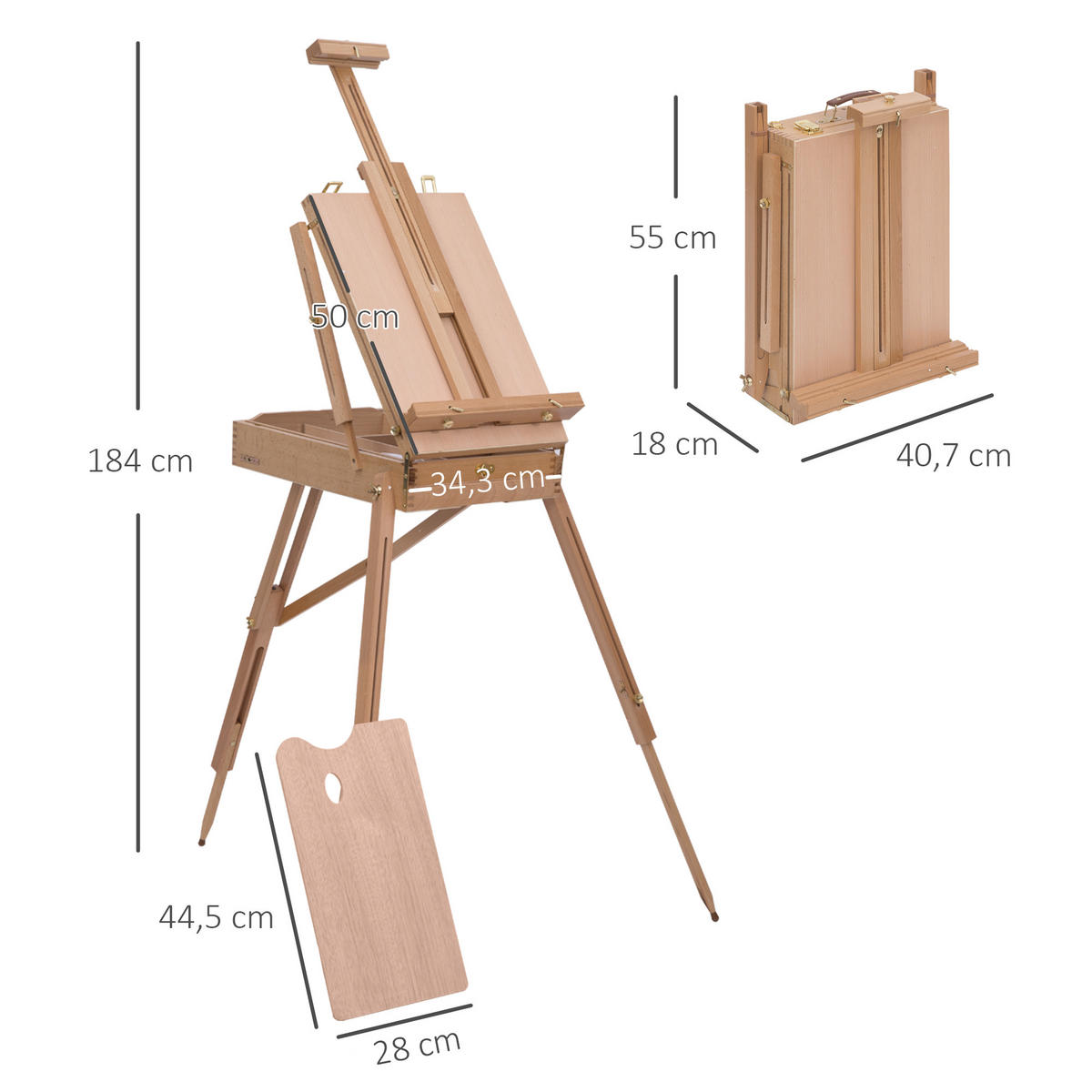 STAFFELEI DE-16655 Hellbuche - Braun, Holzwerkstoff (18/55/40cm) - ComfortXL