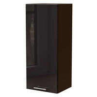 KÜCHENHÄNGESCHRANK W4/40 Essen Schwarz Hochglanz / Lava Matt 40 / 32,5 / 96cm - Schwarz Hochglanz/Dunkelgrau, Holz/Holzwerkstoff (40/96/32.5cm) - Feldmann-Wohnen