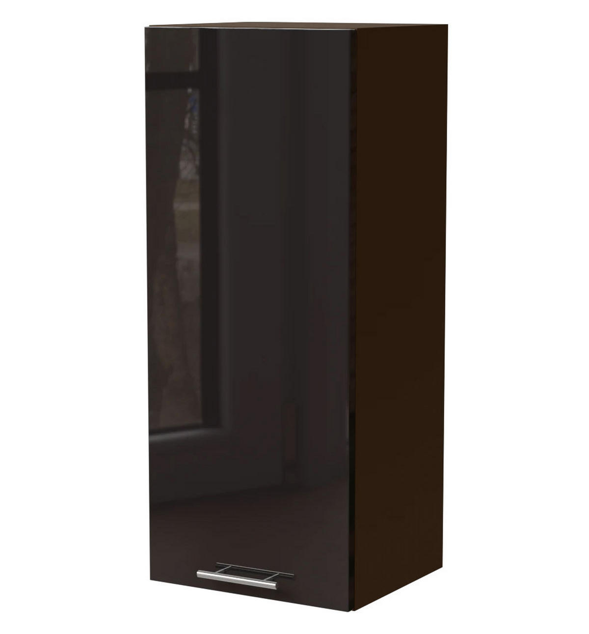 KÜCHENHÄNGESCHRANK W4/40 Essen Schwarz Hochglanz / Lava Matt 40 / 32,5 / 96cm - Schwarz Hochglanz/Dunkelgrau, Holz/Holzwerkstoff (40/96/32.5cm) - Feldmann-Wohnen