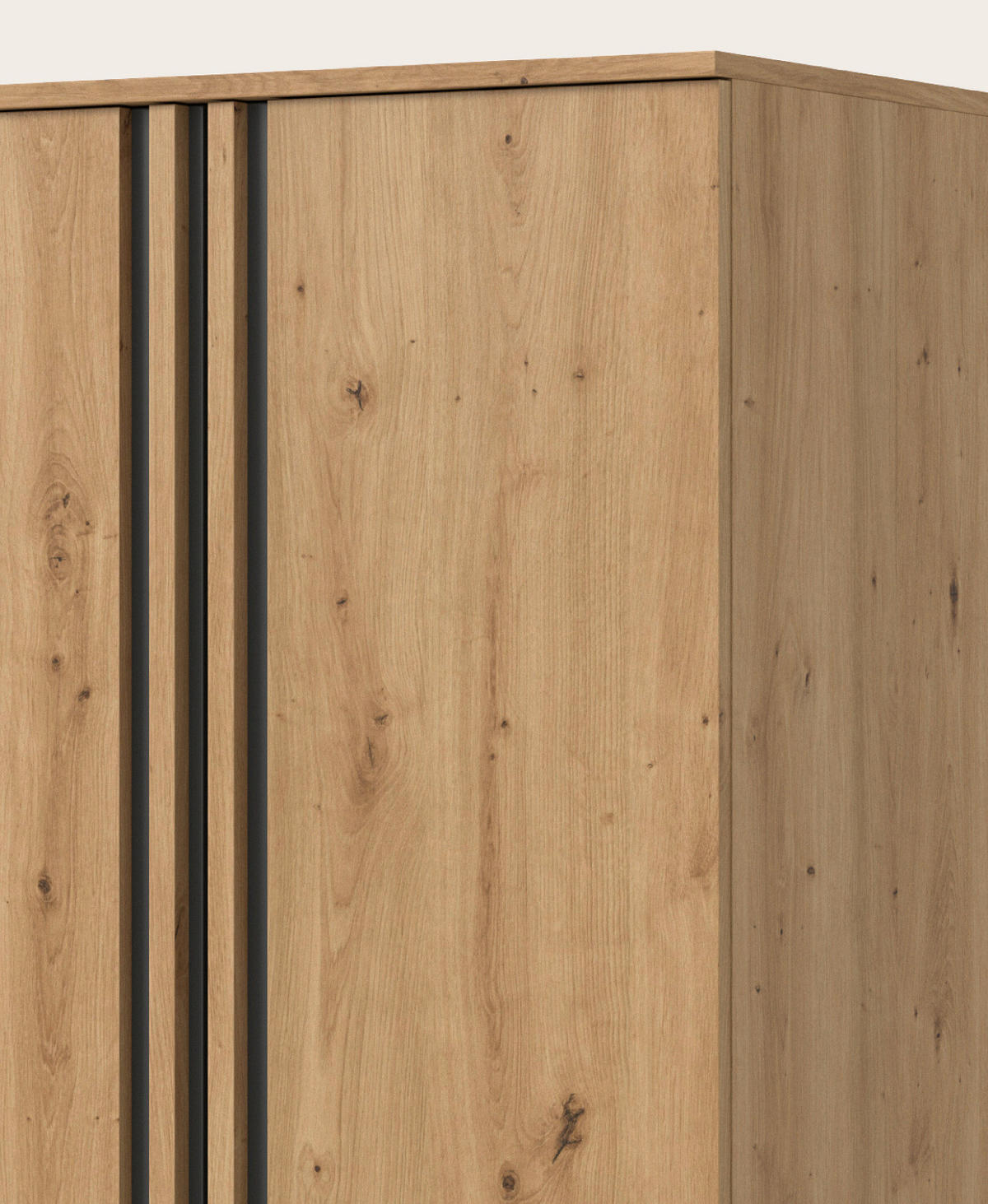 KLEIDERSCHRANK Eiche Artisan, grau 160 x 192 cm, Wäscheschrank 4-türig - Anthrazit/Eiche Artisan, Holzwerkstoff (160/192/56cm) - Inn.Furn