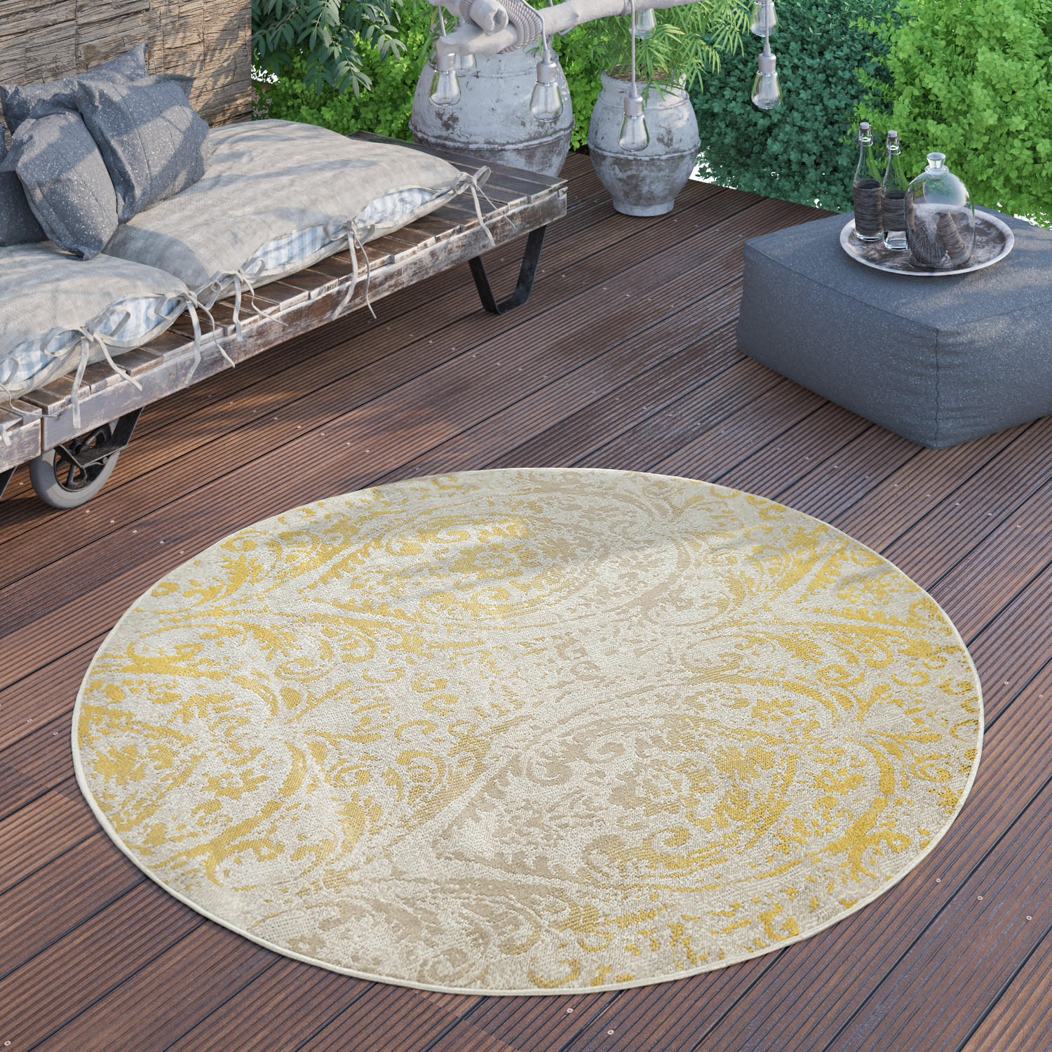 OUTDOORTEPPICH 200/200 cm Artigo 415 - Gelb, Textil (200/200cm) - Paco Home