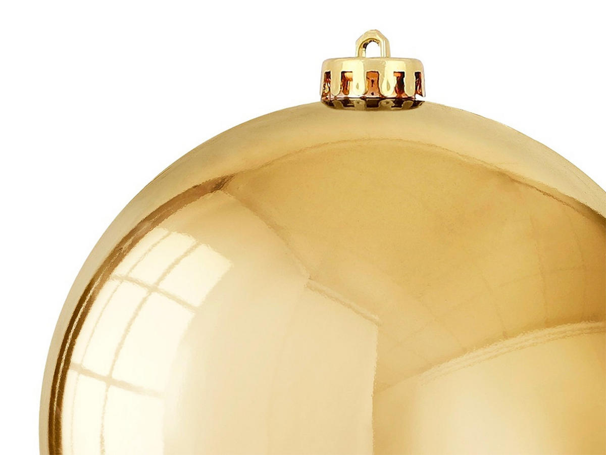 CHRISTBAUMKUGEL rund gold glänzend 15 cm - Goldfarben, Kunststoff (25/25/25cm) - LAALU