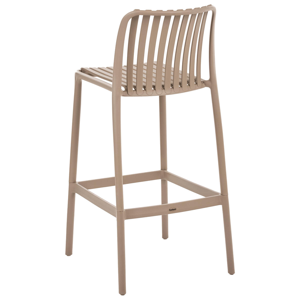 BARSTUHL 2er-Set Kunststoff Hellbraun Ariccia - Hellbraun/Braun, Kunststoff (49/104/53cm) - Beliani