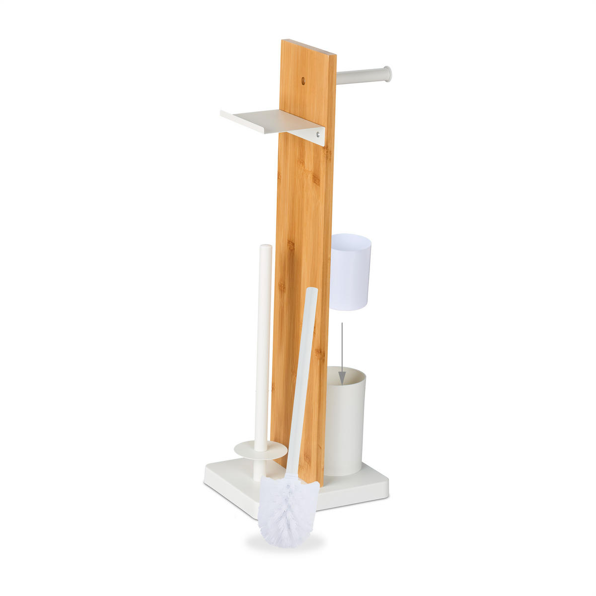WC-GARNITUR - Weiß, Holz/Kunststoff (27/68/18cm) - Relaxdays