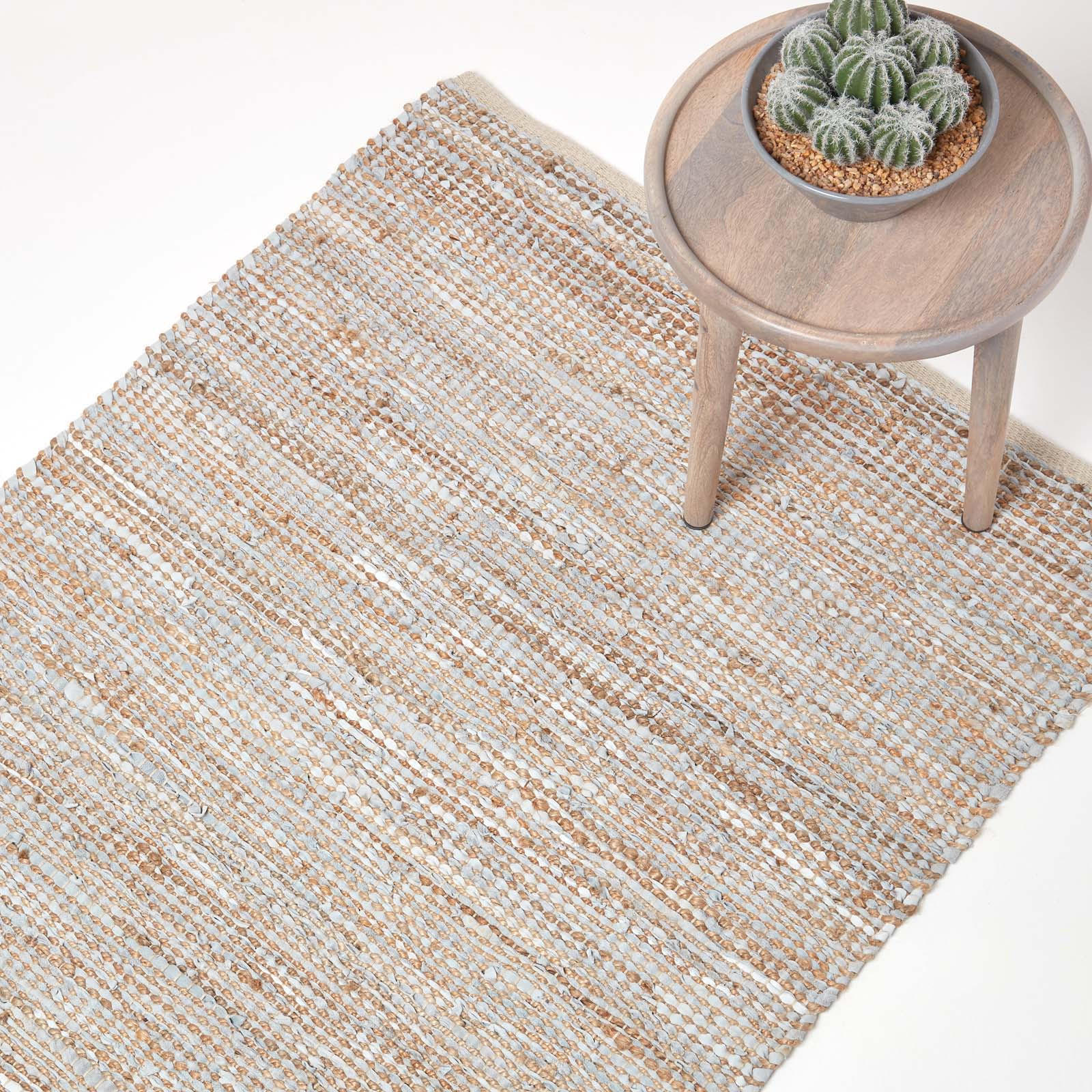 HANDWEBTEPPICH Madras, Leder & Hanf 90/150 cm - Naturfarben, Leder (90/150cm) - Homescapes