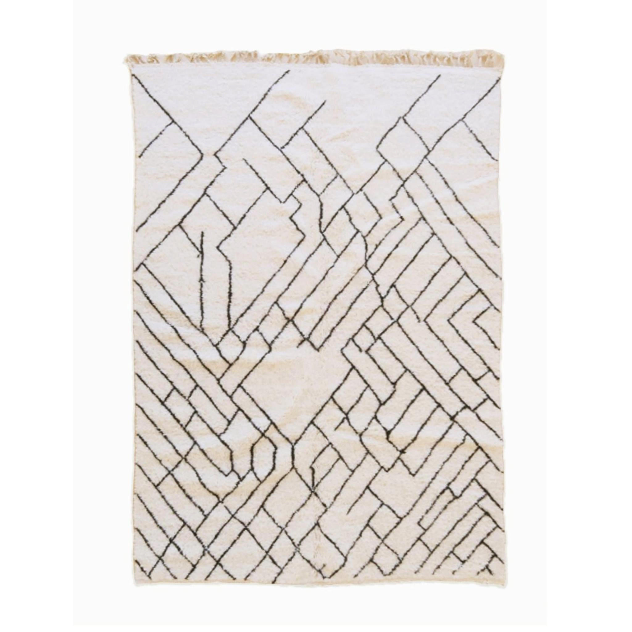 BERBERTEPPICH aus Marokko abstrakt aus Wolle 140x 200 cm - Beige, Naturmaterialien (140/200cm) - AFK Living